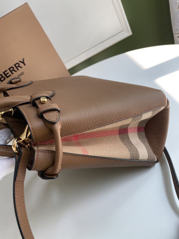 Burberry Banner Tote House Plaid Medium Handbag - Brown - Image 4