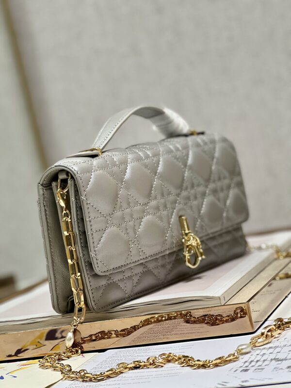 Dior Pearl Clutch - Patent Leather Metal Gray - Image 5