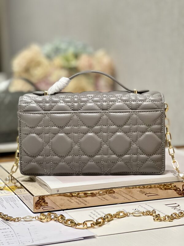 Dior Pearl Clutch - Patent Leather Dark Gray - Image 3