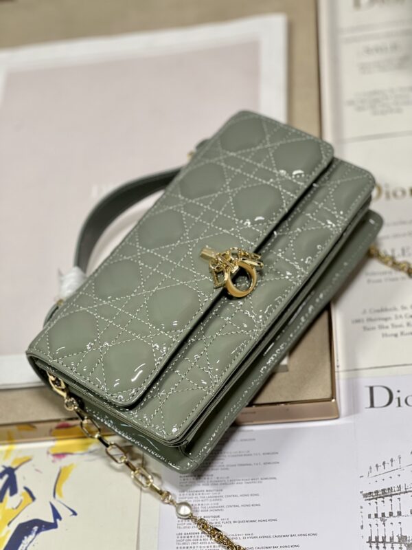 Dior Pearl Clutch - Patent Leather Rock Gray - Image 2