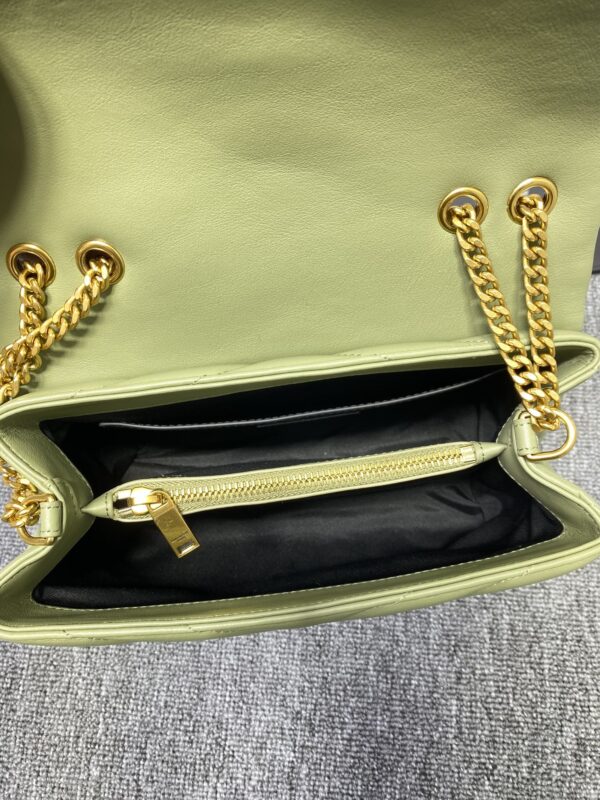 YSL LouLou Y-Shaped Satchel Medium Handbag - Light Green - Image 3