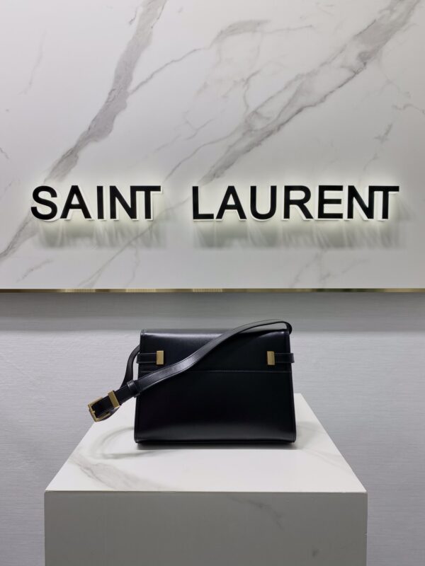 YSL Women Manhattan Baguette Box Small Leather Bag - Black - Image 5