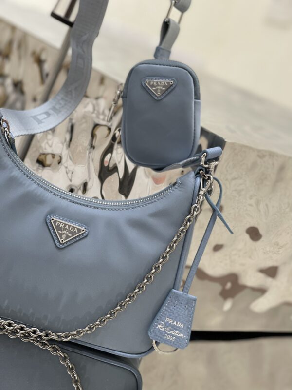 Prada Hobo New Three-In-One Handbag - Blue - Image 2