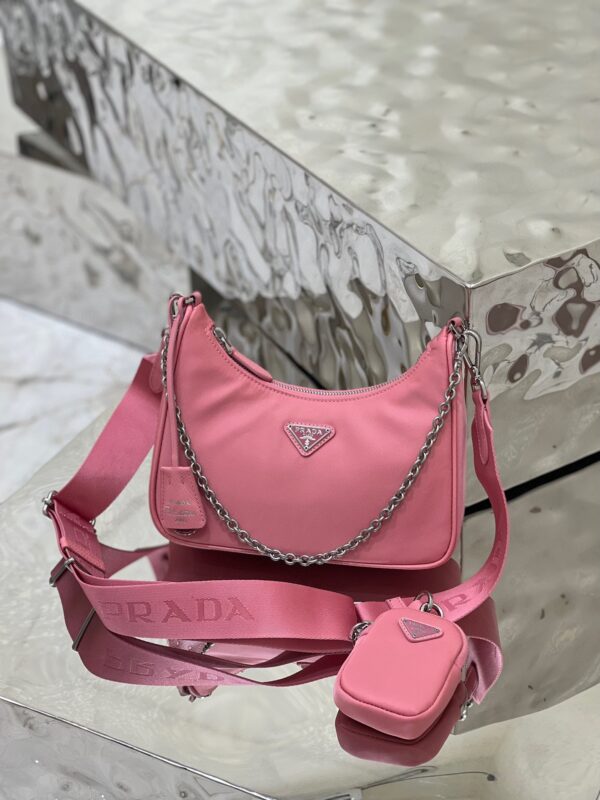 Prada Hobo New Three-In-One Handbag - Pink - Image 5