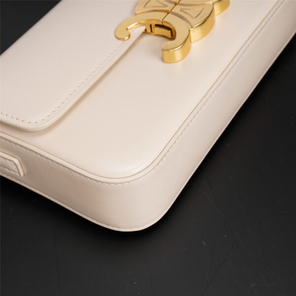 Celine Triomphe Shiny Cow Leather Armpit Bag - off White - Image 3