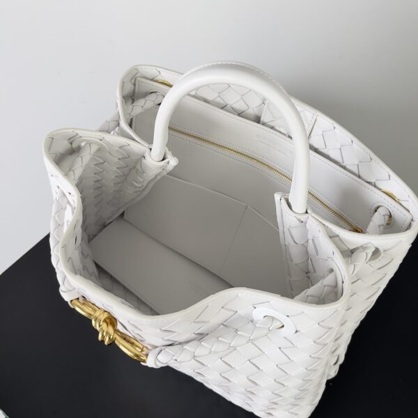 Bottega Veneta Andiamo Woven Handbag - White - Image 2