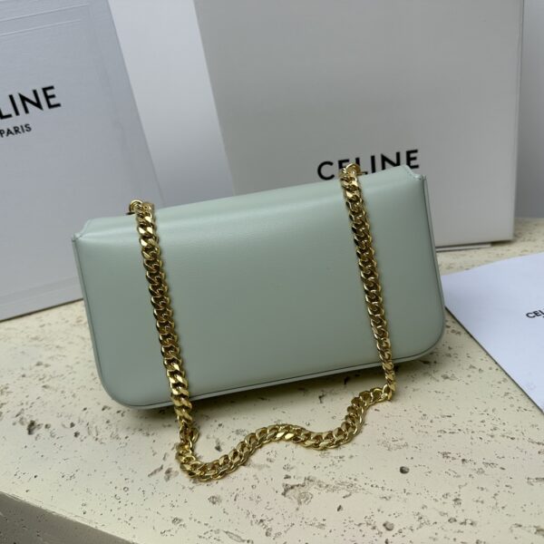 Celine Chain Underarm Triomphe Canvas Bag - Green - Image 5