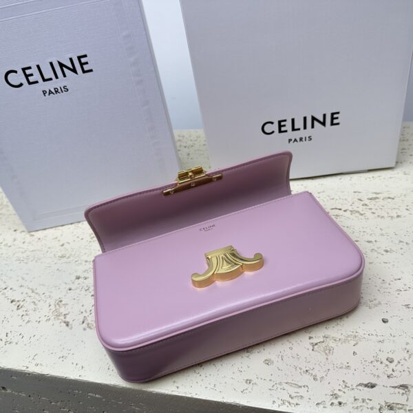 Celine Chain Underarm Triomphe Canvas Bag - Purple - Image 3