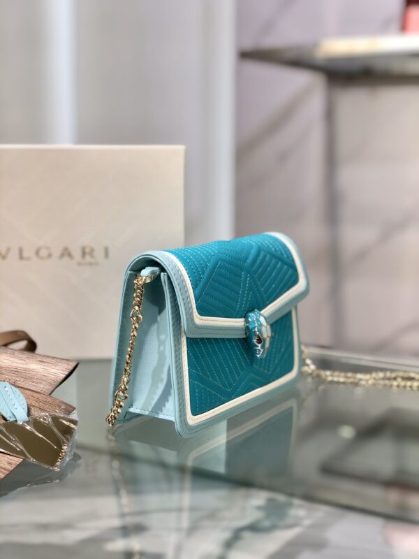 Bulgari Serpenti Forever Snake-Shaped Handbag - Blue - Image 5