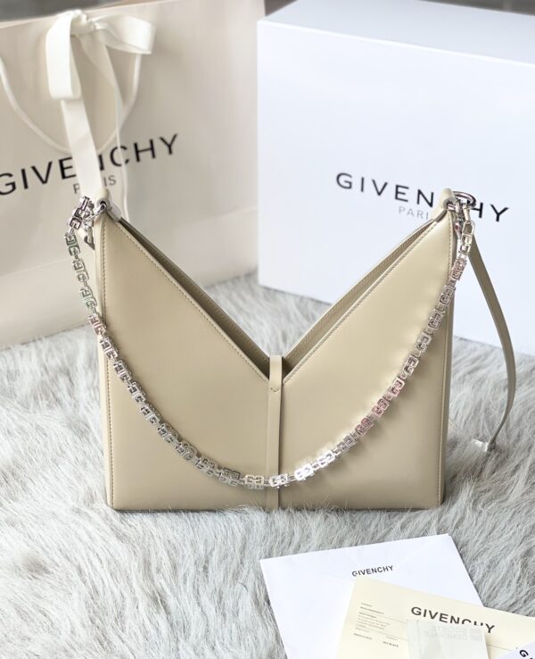 Givenchy V-shaped Cut Out Small Handbag - Cream - Image 5