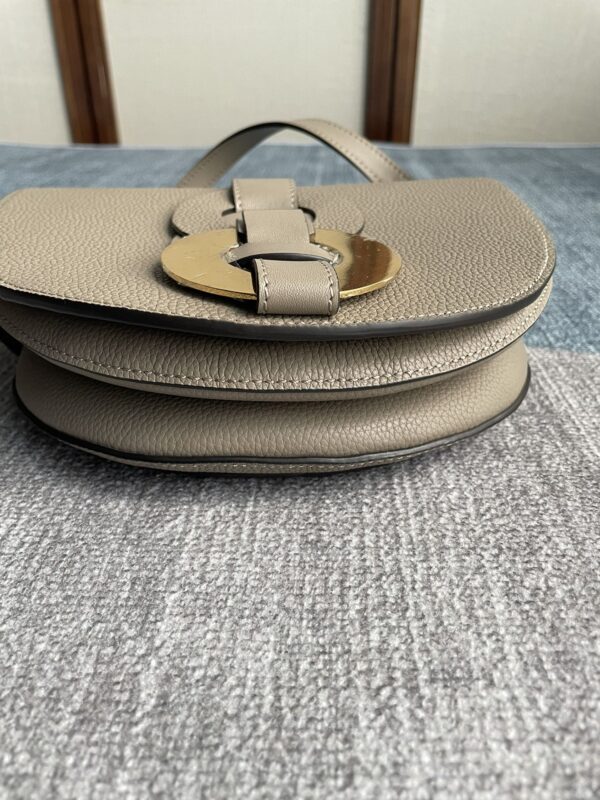 Chloe Darryl Elegant Light Gray Saddle Bag - Image 3