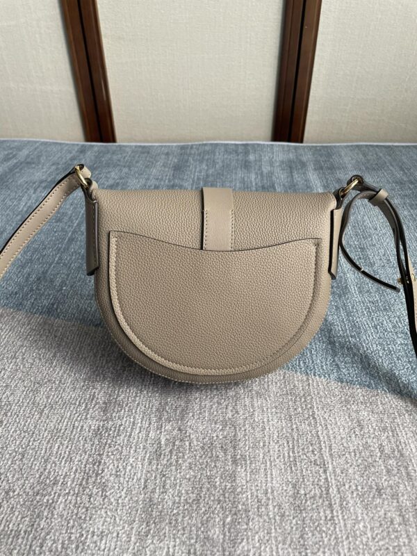 Chloe Darryl Elegant Light Gray Saddle Bag - Image 5