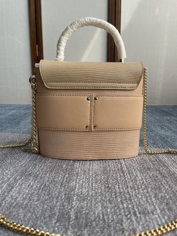 Chloe Small Aby Lock Crocodile Handbag - Cream - Image 3