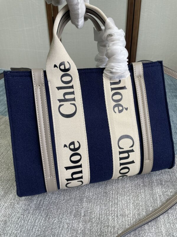 Chloe Woody Small Tote Bag - Blue - Image 3