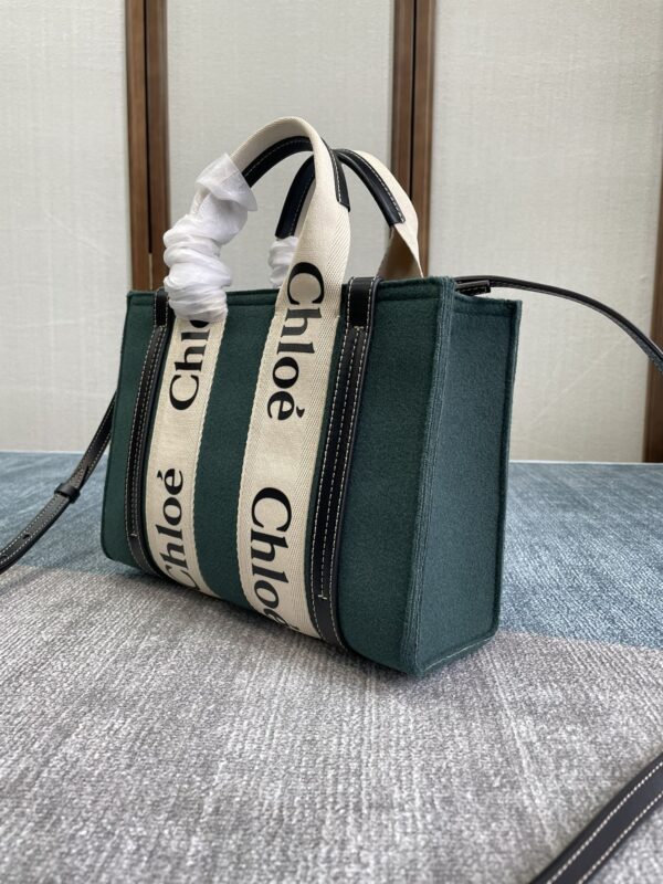 Chloe Woody Small Tote Bag - Green - Image 5