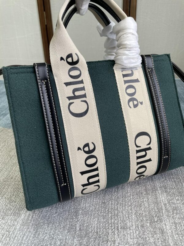 Chloe Woody Small Tote Bag - Green - Image 4