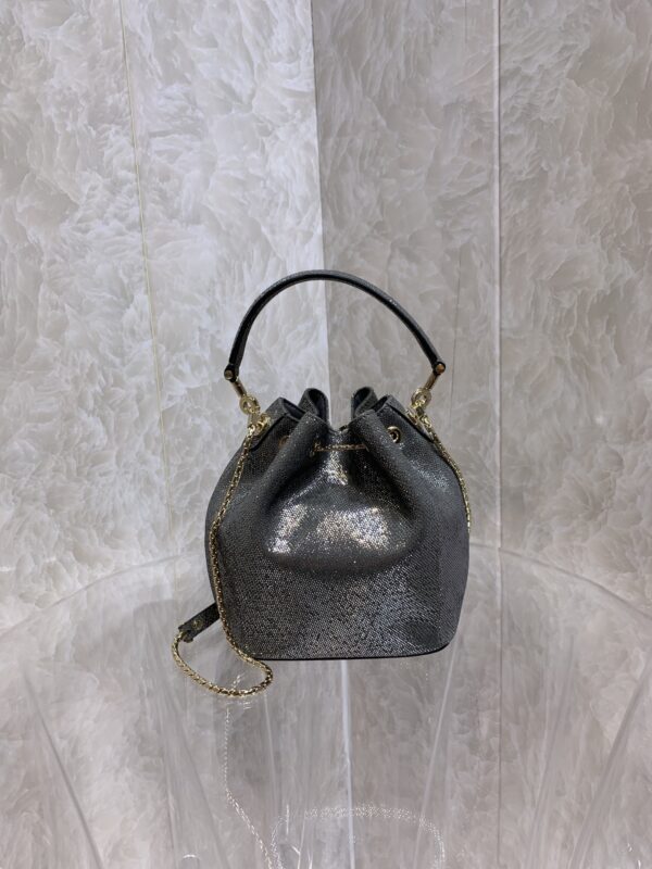 Bulgari Snake Skin Bucket Handbag  - Metal Gray - Image 4