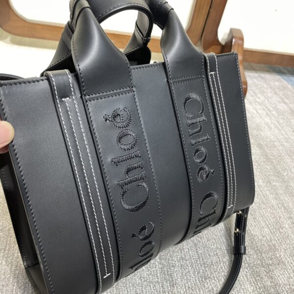 Chloe 22S Woody Small Tote Bag - Black - Image 3