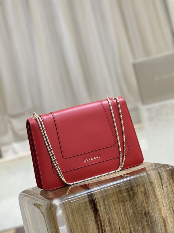 Bulgari Serpenti Forever Flip Handbag - Red - Image 4