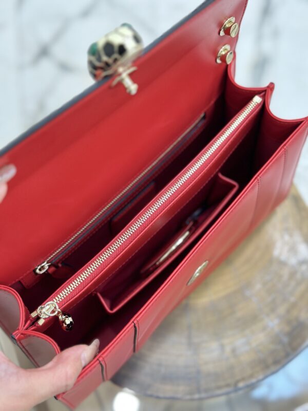 Bulgari Serpenti Forever Flip Handbag - Red - Image 5