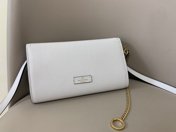 Valentino Garavani Vsling Grained Calfskin Crossbody Bag - White - Image 5