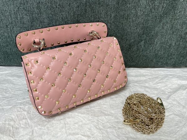 Valentino Medium Sheepskin Classic Studded Handbag - T.Pink - Image 3