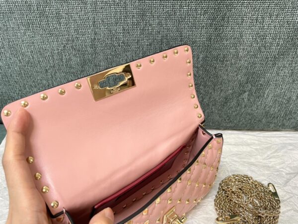 Valentino Medium Sheepskin Classic Studded Handbag - T.Pink - Image 4