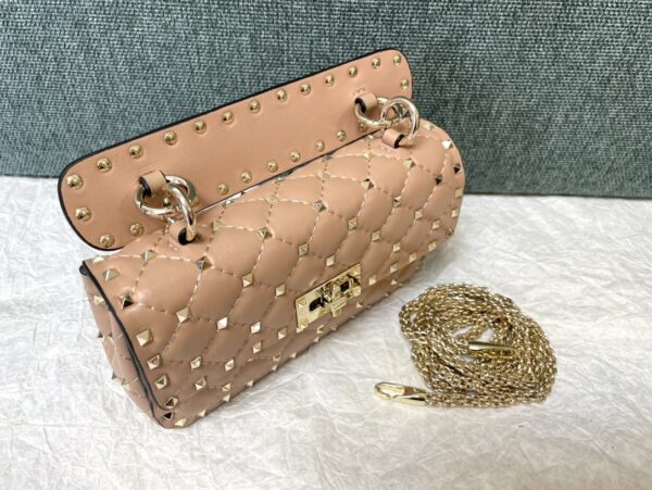 Valentino Large Sheepskin Classic Studded Handbag - Beige - Image 3