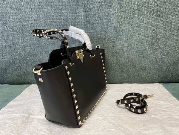 Valentino Rockstud Medium Handbag - Black - Image 5