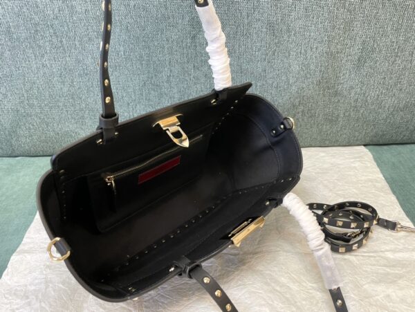 Valentino Rockstud Medium Handbag - Black - Image 3