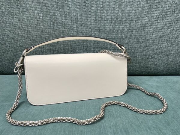 Valentino Calfskin Star Diamond Large Handbag - White - Image 2