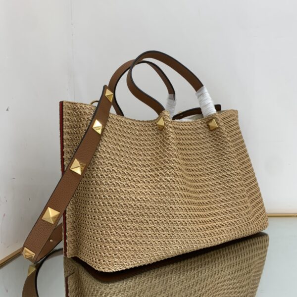 Valentino Raffia Large Bag - Brown - Image 5