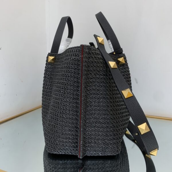 Valentino Raffia Large Bag - Black - Image 2