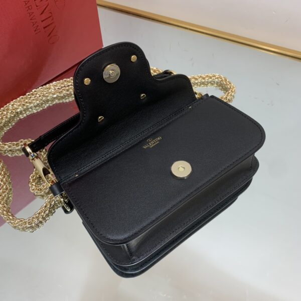 Valentino Garavani Mini Calfskin Handbag - Black - Image 3