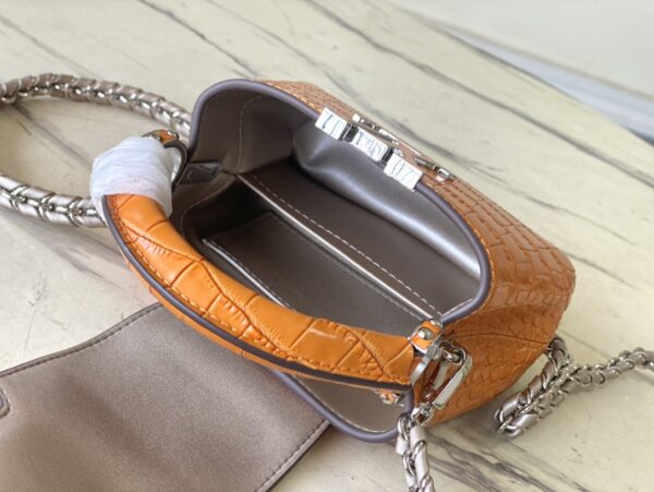 Louis Vuitton Orange Super Mini Crocodile Handbag - Image 3