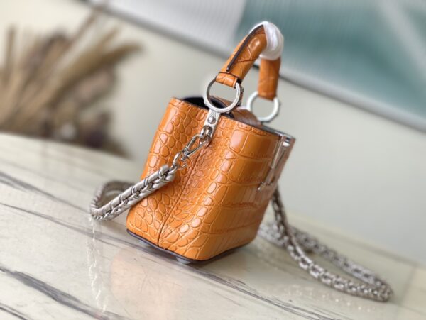 Louis Vuitton Orange Super Mini Crocodile Handbag - Image 4