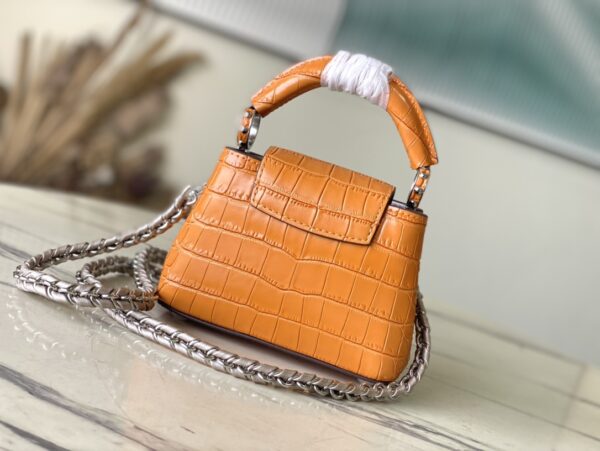 Louis Vuitton Orange Super Mini Crocodile Handbag - Image 2