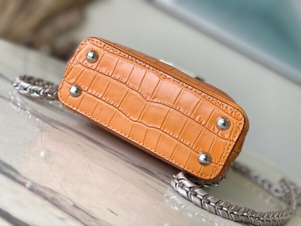 Louis Vuitton Orange Super Mini Crocodile Handbag - Image 5